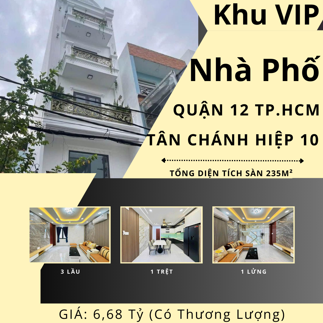 Nhà phố mới tinh cần bán – Khu VIP Tân Chánh Hiệp 10, quận 12