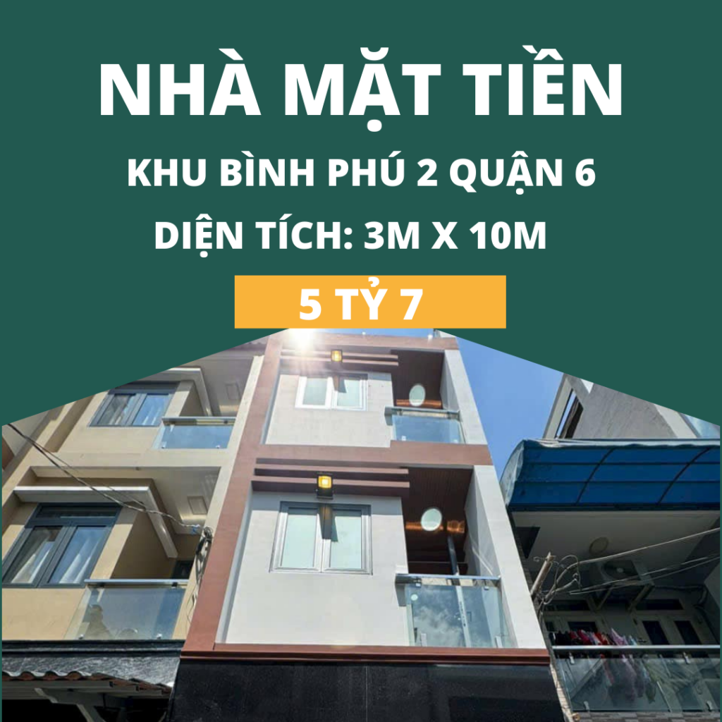 Bán nhà mặt tiền nội bộ khu Bình Phú 2, P10, Q6