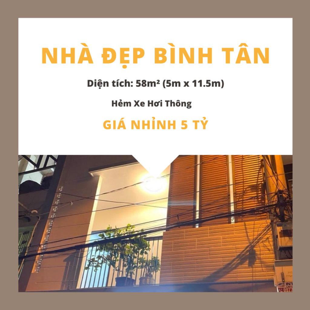 Nhà tuyệt đẹp Bình Tân, gần quận 6, 58m², 3 tầng – Giá tốt nhỉnh 5 tỷ