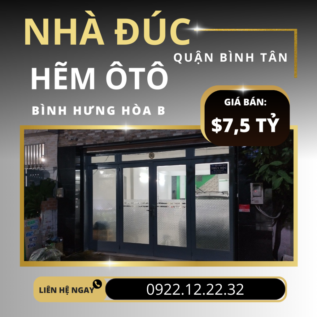 Bán nhà đúc 3,5 tấm – Hẻm xe hơi – Liên khu 4-5, Bình Tân