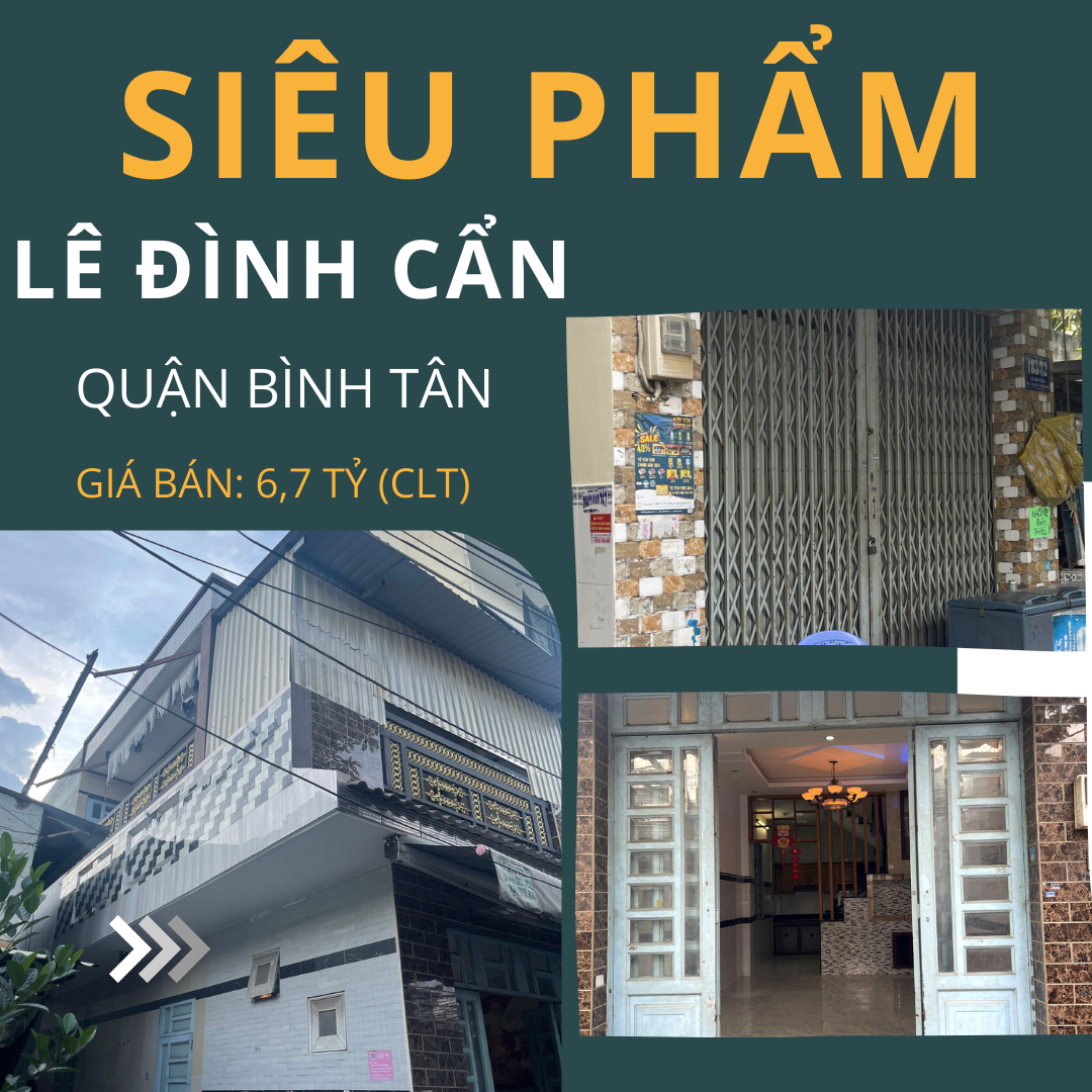 Cơ hội đầu tư đặc biệt – Bán nhà hẻm Lê Đình Cẩn, gần chợ Lê Đình Cẩn